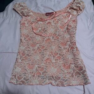 Pink Lace Women Top